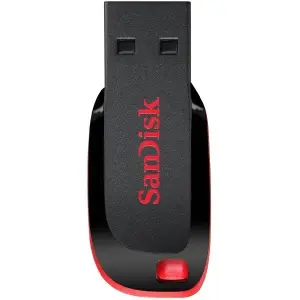 فلش مموری 64 گیگابایت سن دیسک مدل Cruzer Blade CZ50، دارای رابط USB 2.0، سرعت استاندارد انتقال اطلاعات 480 مگابیت بر ثانیه (USB 2.0)