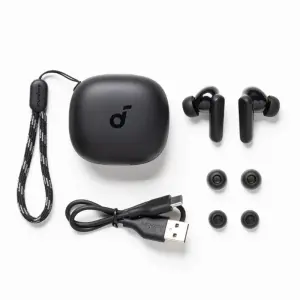 هدفون بلوتوثی انکر مدل SoundCore R50i A3949 با نویز کنسلینگ میکروفون، درگاه شارژ USB Type-C، دارای فناوری AI-Enhanced Calls برای کاهش نویز و بهبود مکالمات، مقاوم در برابر رطوبت و عرق