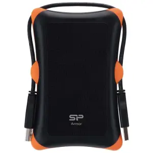 هارد اکسترنال سیلیکون پاور مدل Armor A30، با ظرفیت 1 ترابایت، دارای رابط کابل USB 3.2 Gen 1، سازگار با ویندوز و مک، مقاوم در برابر ضربه، دارای کابل قابل اتصال به بدنه
